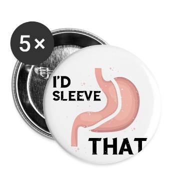 Gastric Bypass and Gastric Bypass Operation Design - Buttons large 2.2''/56 mm (5-pack) - white - Front