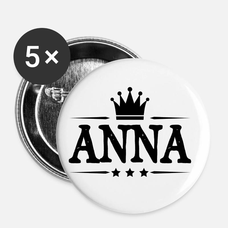 Anna - Confezione da 5 spille grandi (56 mm) - bianco