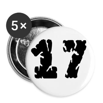 17 Number jersey - Buttons large 2.2''/56 mm (5-pack) - white - Front