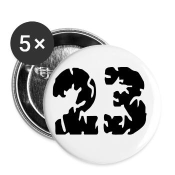 23 Maillot numéro - Lot de 5 grands badges (56 mm) - blanc - Devant