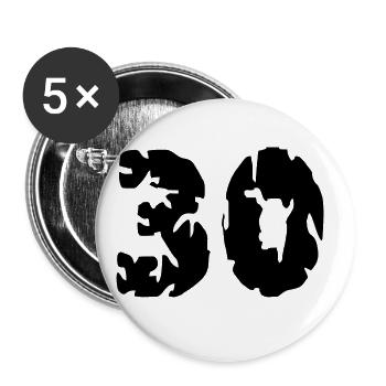 Maillot 30 Numéro - Lot de 5 grands badges (56 mm) - blanc - Devant