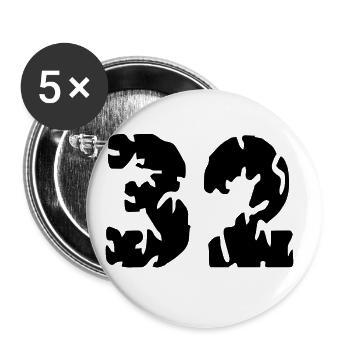 32 Number jersey - Buttons large 2.2''/56 mm (5-pack) - white - Front