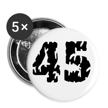 45 Number jersey - Buttons large 2.2''/56 mm (5-pack) - white - Front