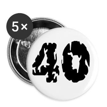 Maillot 40 numéros - Lot de 5 grands badges (56 mm) - blanc - Devant