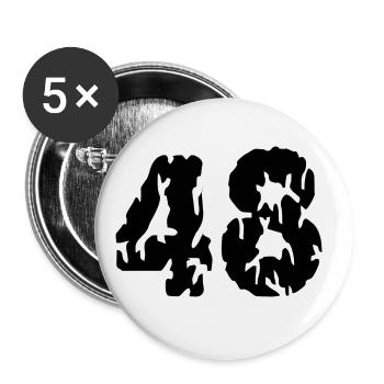 48 Zahl Trikot - Buttons groß 56 mm (5er Pack) - Weiß - Vorne