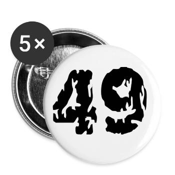 49 Zahl Trikot - Buttons groß 56 mm (5er Pack) - Weiß - Vorne