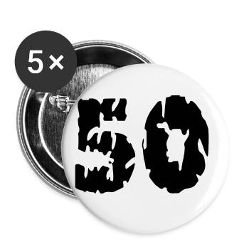 50 number jersey - Buttons large 2.2''/56 mm (5-pack) - white - Front