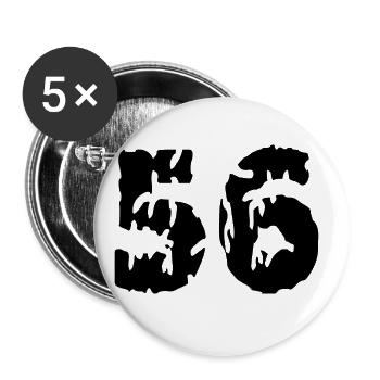 56 Maillot numéro - Lot de 5 grands badges (56 mm) - blanc - Devant