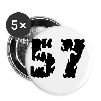 57 Maillot numéro - Lot de 5 grands badges (56 mm) - blanc - Devant