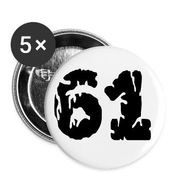 61 Number jersey - Buttons large 2.2''/56 mm (5-pack) - white - Front