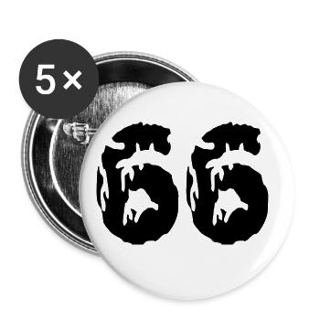 66 Maillot numéro - Lot de 5 grands badges (56 mm) - blanc - Devant
