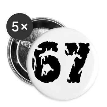 67 Maillot numéro - Lot de 5 grands badges (56 mm) - blanc - Devant
