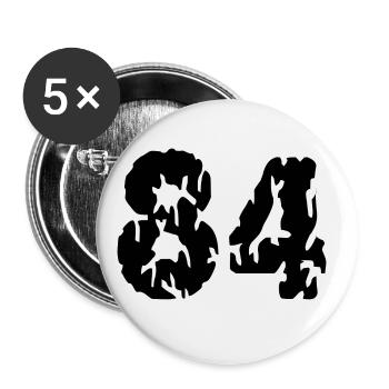 84 Maillot numéro - Lot de 5 grands badges (56 mm) - blanc - Devant