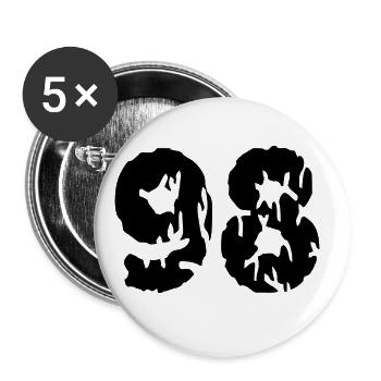 98 Number jersey - Buttons large 2.2''/56 mm (5-pack) - white - Front