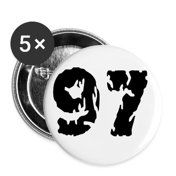 97 Number jersey - Buttons large 2.2''/56 mm (5-pack) - white - Front
