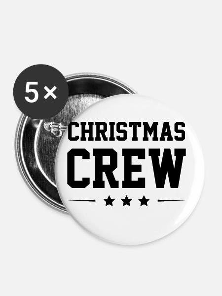 Christmas Crew - Buttons groß 56 mm (5er Pack) - Weiß