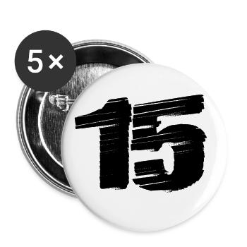 Maillot 15 Numéro - Lot de 5 grands badges (56 mm) - blanc - Devant
