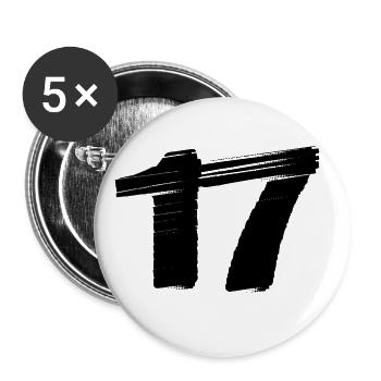 17 Number jersey - Buttons large 2.2''/56 mm (5-pack) - white - Front