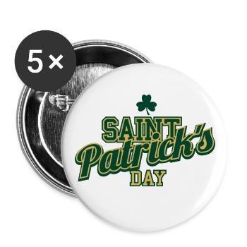 Saint Patricks Day - Buttons large 2.2''/56 mm (5-pack) - white - Front