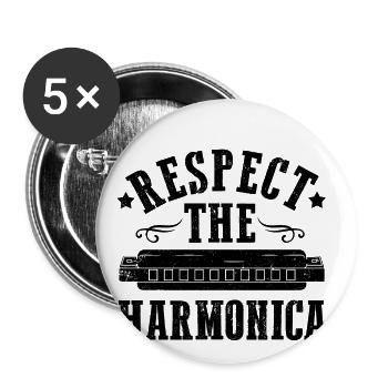 Französische Harfinisten und Harmonikaspieler - Buttons groß 56 mm (5er Pack) - Weiß - Vorne