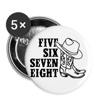 Five six seven eight Linedance - Buttons groß 56 mm (5er Pack) - Weiß - Vorne