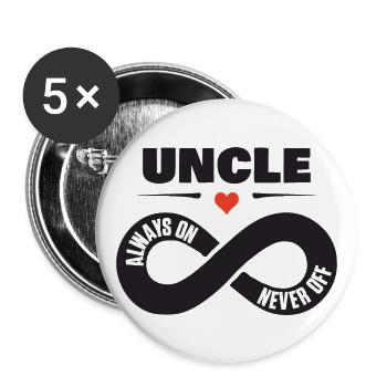 Uncle Always On Never Off Onkel Shirt - Buttons large 2.2''/56 mm (5-pack) - white - Front
