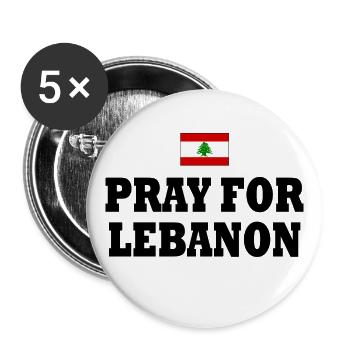 Pray for lebanon - libanon - Buttons groß 56 mm (5er Pack) - Weiß - Vorne