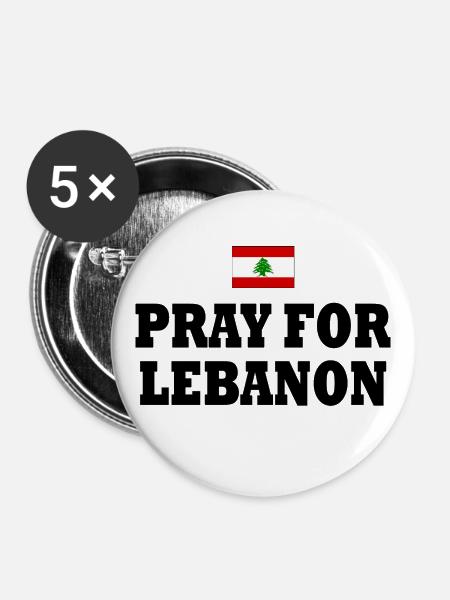 Pray for lebanon - libanon - Buttons groß 56 mm (5er Pack) - Weiß