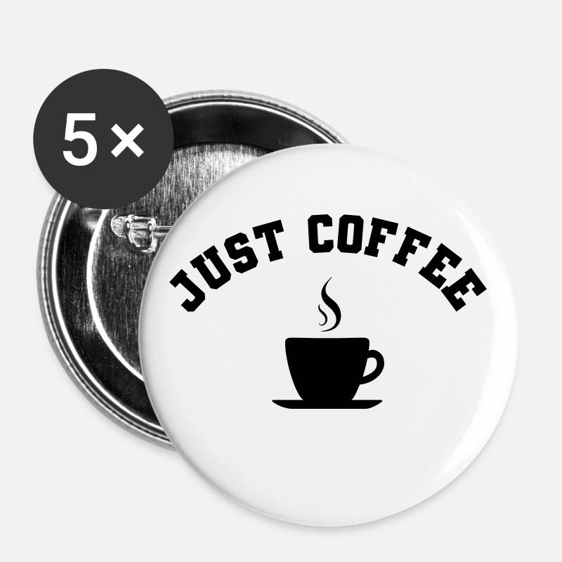 Just Coffee - Buttons large 2.2''/56 mm (5-pack) - white