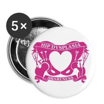 Hip Dysplasia Awareness - Buttons large 2.2''/56 mm (5-pack) - white - Front