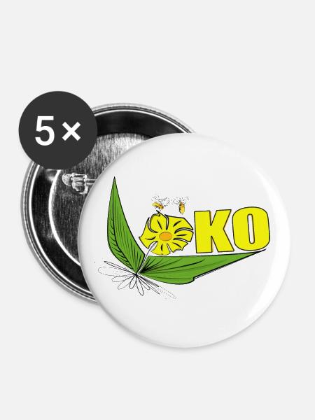 ÖKO - Buttons groß 56 mm (5er Pack) - Weiß