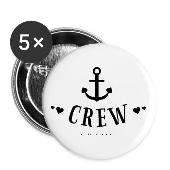 Coeurs d’équipage - Skipper Segeln Charter Mannschaft 6 - Lot de 5 grands badges (56 mm) - blanc - Devant