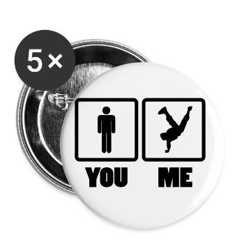 Breakdancer YOU ME Freeze - Buttons large 2.2''/56 mm (5-pack) - white - Front