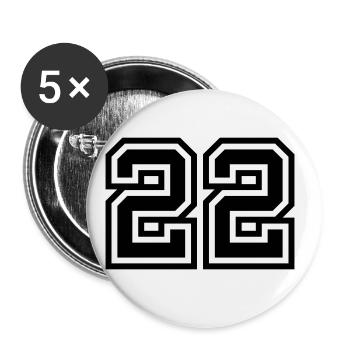 22 number symbol - Buttons large 2.2''/56 mm (5-pack) - white - Front