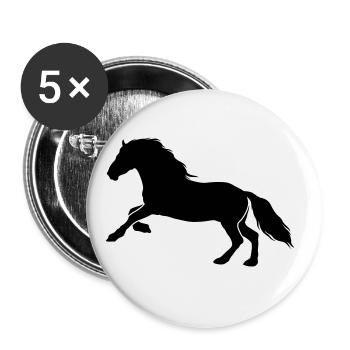 Horse Horse icon - Buttons large 2.2''/56 mm (5-pack) - white - Front