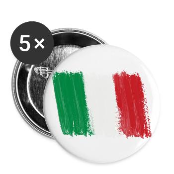Italy Flag Country Home Holiday Scandinavia World Cup - Buttons large 2.2''/56 mm (5-pack) - white - Front