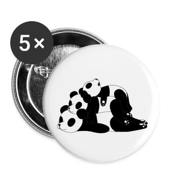 Panda Bear Trio Sleeping - Buttons large 2.2''/56 mm (5-pack) - white - Front