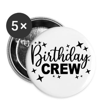 Birthday Crew Matching Group Birthday Party Outfit - Buttons large 2.2''/56 mm (5-pack) - white - Front