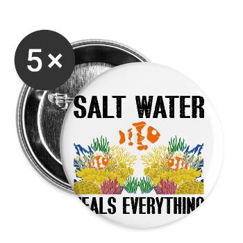 Plongeurs en eau salée Plongée Biologiste marin Sea Ozea - Lot de 5 grands badges (56 mm) - blanc - Devant