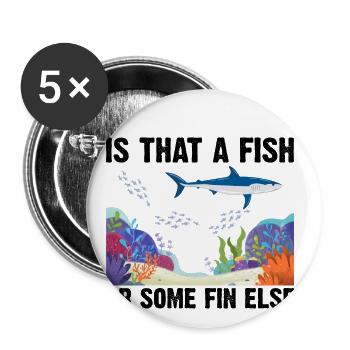 With Dolphins Swimming Dolphin Ocean Sea Mammal - Buttons large 2.2''/56 mm (5-pack) - white - Front