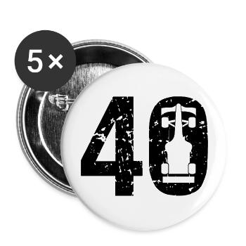 40 Formula Racing Motorsport - Buttons groß 56 mm (5er Pack) - Weiß - Vorne