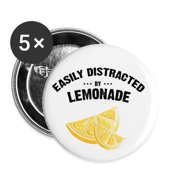 Lemon Design Lemonades Stand Boss Vente de citron - Lot de 5 grands badges (56 mm) - blanc - Devant