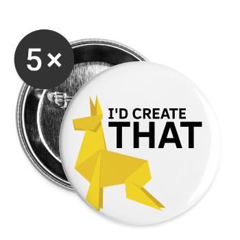Conception d'origami Kirigami coloré - Lot de 5 grands badges (56 mm) - blanc - Devant