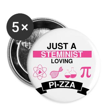Professorin Steminist Designs für Equality Stem - Buttons groß 56 mm (5er Pack) - Weiß - Vorne