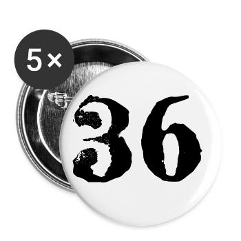 36 Number jersey - Buttons large 2.2''/56 mm (5-pack) - white - Front