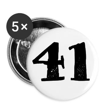 41 number jersey - Buttons large 2.2''/56 mm (5-pack) - white - Front