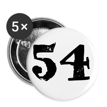 Maillot à 54 numéros - Lot de 5 grands badges (56 mm) - blanc - Devant