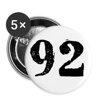 92 number jersey - Buttons large 2.2''/56 mm (5-pack) - white - Front