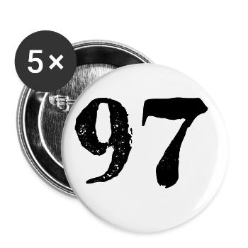 97 Number jersey - Buttons large 2.2''/56 mm (5-pack) - white - Front