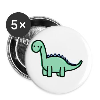 Cute Dino - Buttons large 2.2''/56 mm (5-pack) - white - Front